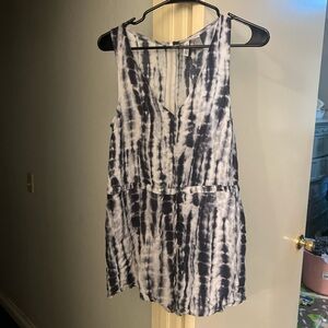 Tie-Dye Sleeveless romper - Black and White